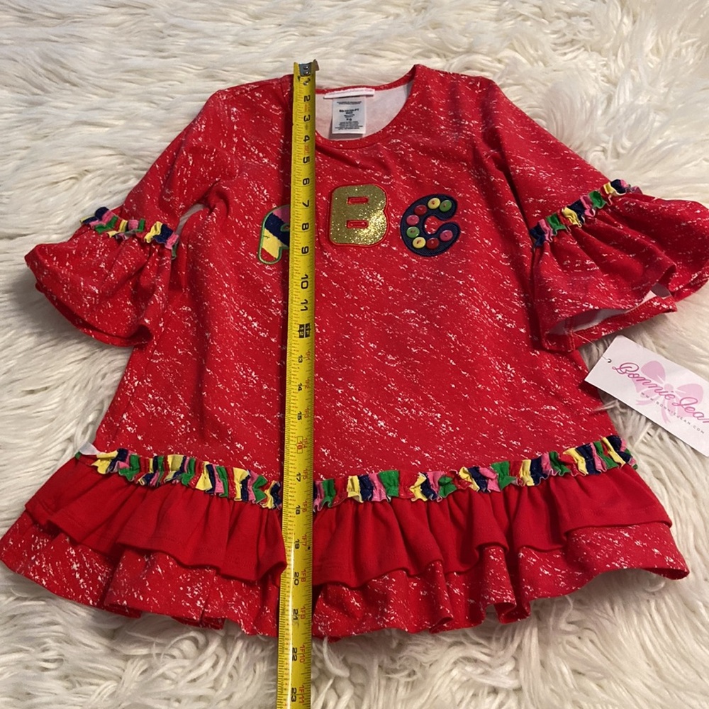 Bonnie Jean Girls Dress size 6 brand new with tag color red - Picture 7 of 9